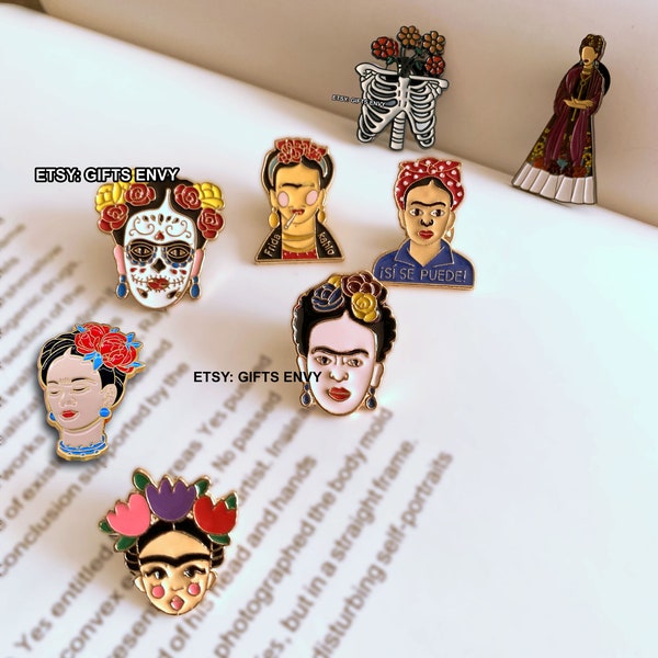 Frida Kahlo Lapel Pin, Frida Kahlo Mexico Brooch, Mexican Female Artist  Pins