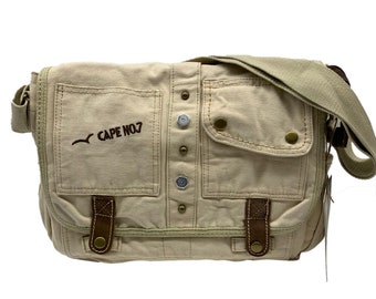 Tenacitee Scottish Fold Cat Flamingo Raw Edge Canvas Messenger Bag Tenacitee Scottish Fold Cat Flamingo Raw Edge Canvas Messenger Bag