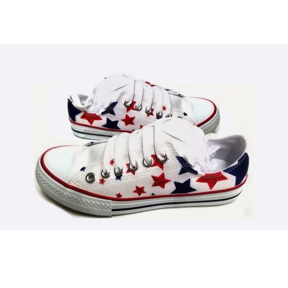 red white and blue tennis shoes