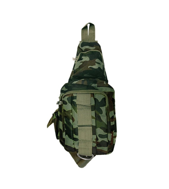 Army Green Canvas Mens Sling Bag Chest Bag One Shoulder Pack Sling Pac
