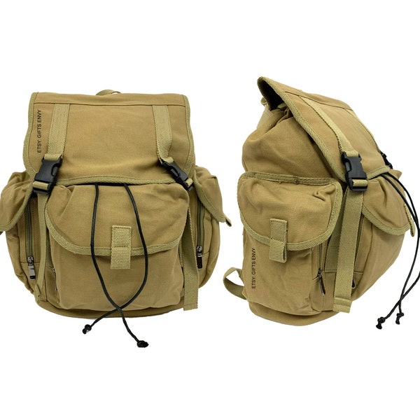 Genuine Vintage Military Canvas Backpack / Pannier Bag - NATO Genuine Vintage Military Canvas Backpack / Pannier Bag - NATO