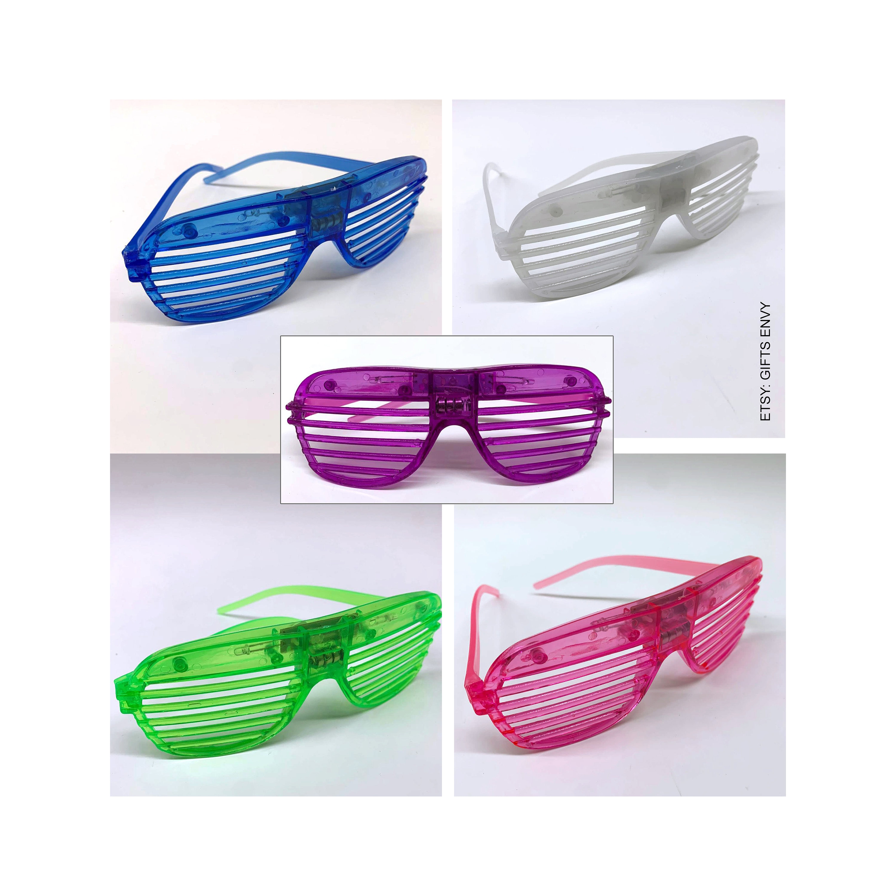 Max Fun Led Light Up Glasses Toys 60 Plastic Shutter Shades Glasses Led  Flashing Glow in