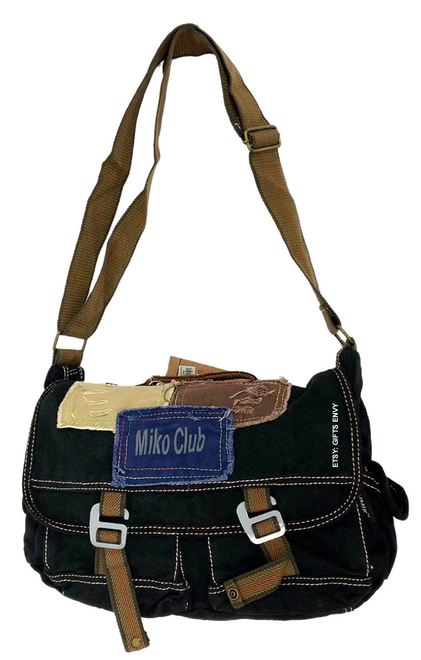 14x10 Black Canvas MIKO CLUB Unisex Messenger Satchel Bag - Etsy Israel