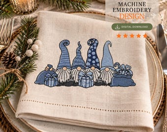 Stickmuster „Weihnachtswichtel“, weihnachtliches Serviettenstichmuster