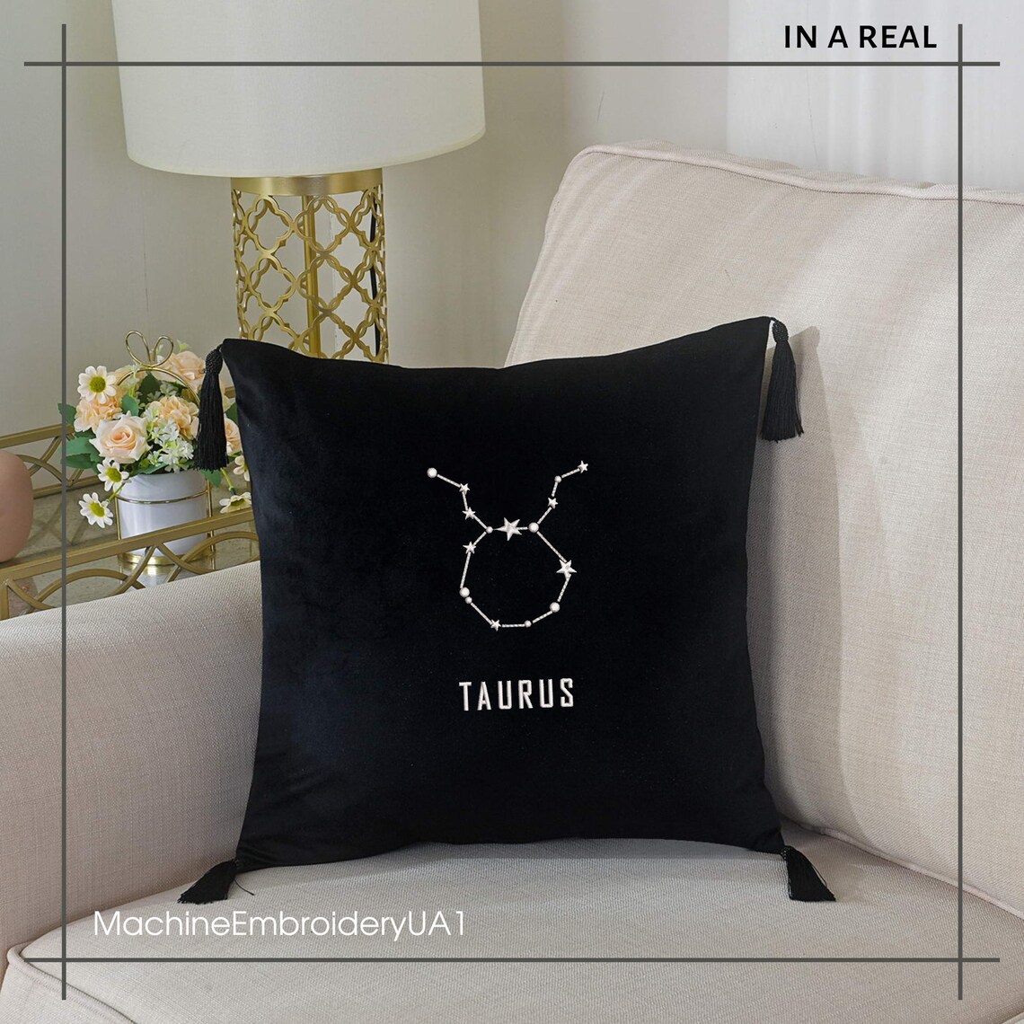 Constellation Taurus Machine Embroidery Design, Astrology Embroidery ...