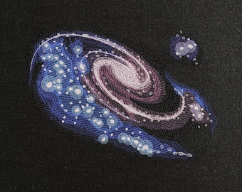 Cosmic Galaxy Machine Embroidery Design - Milky Way Embroidery Files - 8 Sizes - Instant Download