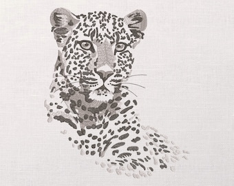Cheetah Machine Embroidery Design, Leopard Embroidery Pattern, Wild Cat Embroidery Design, Animal Embroidery Design, Embroidery For T-Shirt