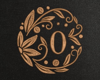 Embossed Machine Embroidery Monogram Font - Machine Embroidery Design - 6 sizes - Instant Download