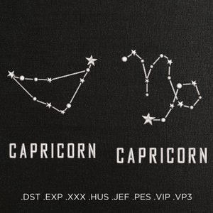 Constellation Capricorn Machine Embroidery Design, Zodiac Sign Embroidery, Astrology Embroidery, Star Sign Decor, Celestial Embroidery Decor