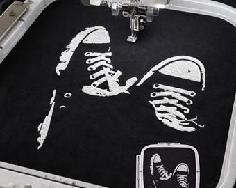 Sneaker Embroidery Design, Converse Style Shoes Embroidery File, Urban Streetwear Machine Embroidery, Sneakerhead Embroidery Design