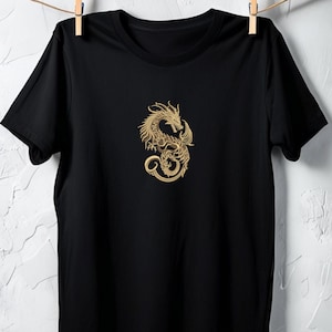 Chinese Dragon Embroidery Design, Gold Dragon Machine Embroidery File, Japanese Style Dragon, Fantasy Dragon Embroidery, Tattoo Dragon image 8
