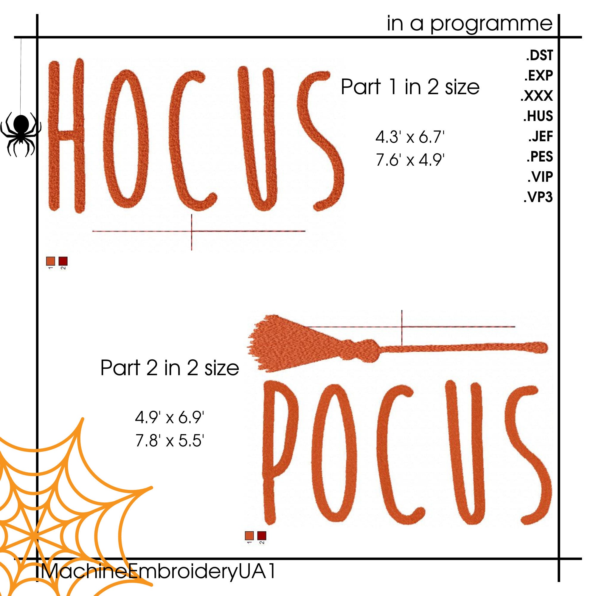 Hocus Pocus Halloween Machine Embroidery Design, Witches Theme ...