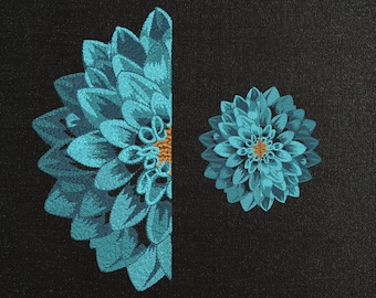 Dahlia Flower Machine Embroidery Design - Dahlia Flower Embroidery Files - 8 Sizes - Instant Download