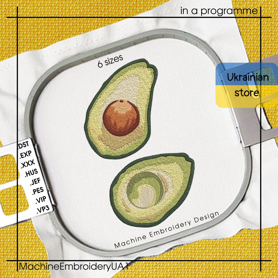 Avocado Machine Embroidery Design Avocado Watercolor Embroidery Files 6 ...