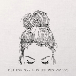 Outline Machine Embroidery Design - INSTANT DOWNLOAD - Pencil drawing effect - 5 sizes
