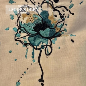 Poppy Embroidery Design File, Watercolor Flower Machine Embroidery Pattern, Floral Embroidery for Clothes, Instant Download, PES DST JEF VP3 image 9
