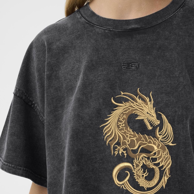 Chinese Dragon Embroidery Design, Gold Dragon Machine Embroidery File, Japanese Style Dragon, Fantasy Dragon Embroidery, Tattoo Dragon image 19