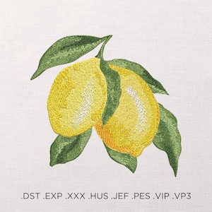Machine Embroidery Design Lemon Branch - 5 sizes