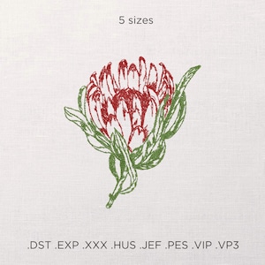 Protea Flower Machine Embroidery Design, Tropical Flower Embroidery Pattern, Machine Embroidery File, Embroidery For Tote Bag, Digital Files