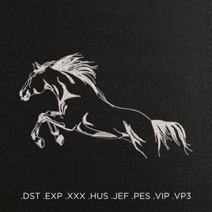 A running horse Machine Embroidery Design - Horse Silhouette Embroidery Files - 7 Sizes - Instant Download.