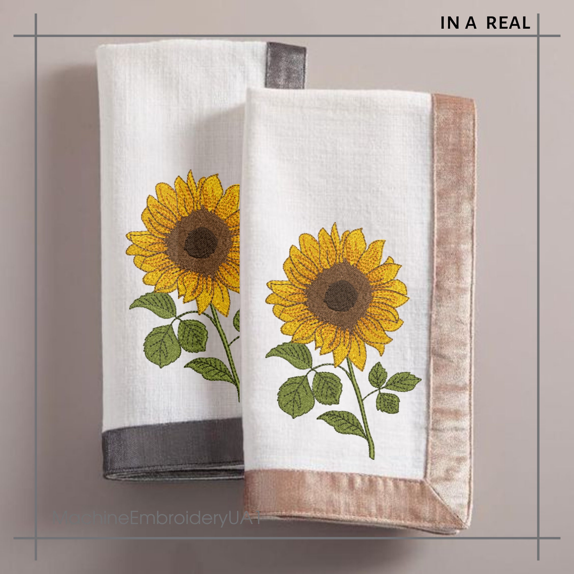 Sunflower Machine Embroidery Design Sunflower Embroidery Etsy