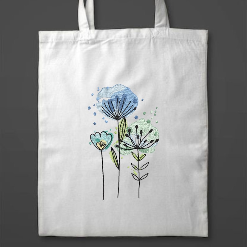 Floral Machine Embroidery Design - Watercolor Embroidery Files - Digitized Flower Embroidery - 8 Sizes - Instant Download image 16