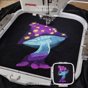 Magic Mushroom Embroidery Design, Fantasy Mushroom Machine Embroidery File, Psychedelic Mushroom Embroidery, Cottagecore Embroidery Design