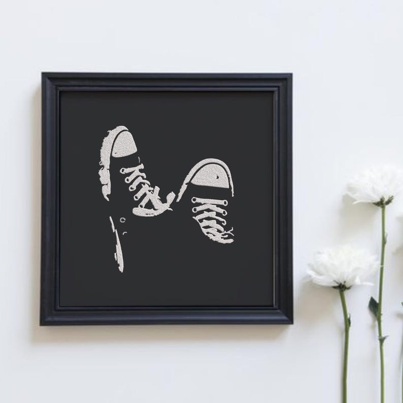 Sneaker Embroidery Design, Converse Style Shoes Embroidery File, Urban Streetwear Machine Embroidery, Sneakerhead Embroidery Design image 7