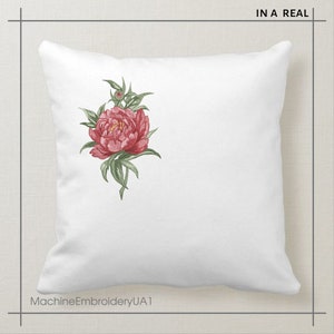 Peony Machine Embroidery Design - Artistic Embroidery - 8 sizes - Instant Download - 2 in 1 image 8