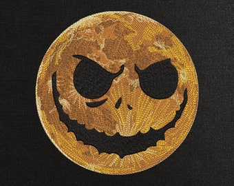 Halloween Moon Machine Embroidery Design - Scary Moon Embroidery Files - 8 Sizes - Instant Download