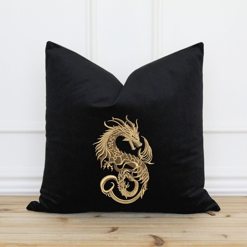 Chinese Dragon Embroidery Design, Gold Dragon Machine Embroidery File, Japanese Style Dragon, Fantasy Dragon Embroidery, Tattoo Dragon image 13