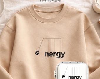 Energy Newton Cradle Embroidery Design, Physics Embroidery File, Science Machine Embroidery Pattern, Nerd Humor Embroidery, STEM Teacher