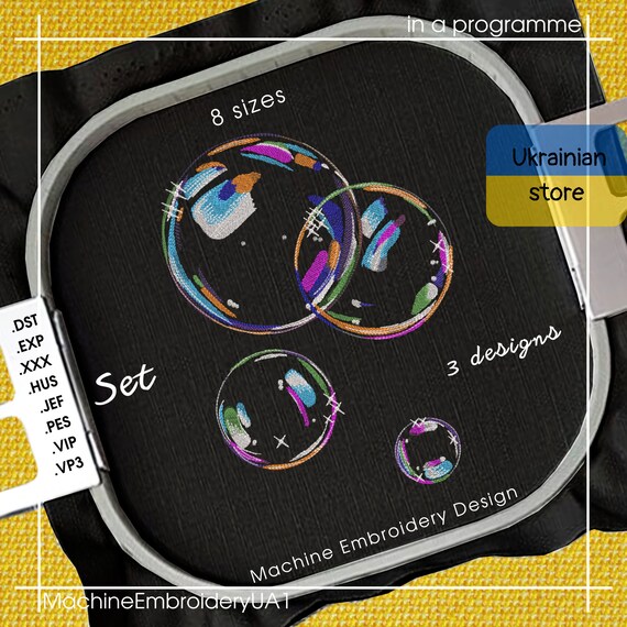 Soap Bubbles Machine Embroidery Design Blowing Bubbles Etsy