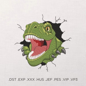 T-Rex Machine Embroidery Design - Dinosaur Embroidery Files - 7 Sizes - Instant Download