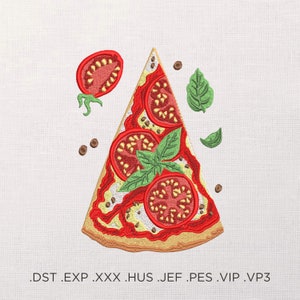Italian Pizza Machine Embroidery Design, Fast Food Embroidery Pattern, Pizza Embroidery For Apron, Napkins Embroidery Design, Digital Files
