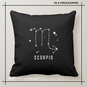 Constellation Scorpio Machine embroidery Design, Astrology Embroidery, Baby Shower Zodiac Embroidery Gift, Star Sign Wall Decor, PES DST JEF image 7