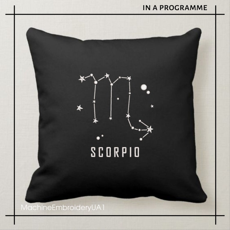 Constellation Scorpio Machine embroidery Design, Astrology Embroidery, Baby Shower Zodiac Embroidery Gift, Star Sign Wall Decor, PES DST JEF image 7