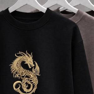 Chinese Dragon Embroidery Design, Gold Dragon Machine Embroidery File, Japanese Style Dragon, Fantasy Dragon Embroidery, Tattoo Dragon image 10