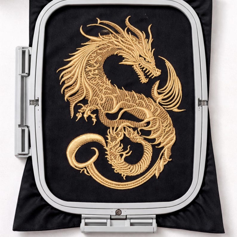 Chinese Dragon Embroidery Design, Gold Dragon Machine Embroidery File, Japanese Style Dragon, Fantasy Dragon Embroidery, Tattoo Dragon image 20