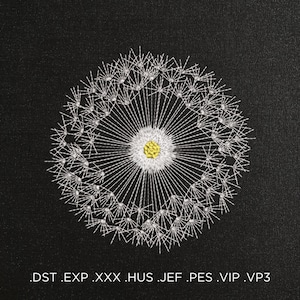 Aerial Dandelion Machine Embroidery Design - Dandelion Embroidery Files - 9 Sizes - Instant Download
