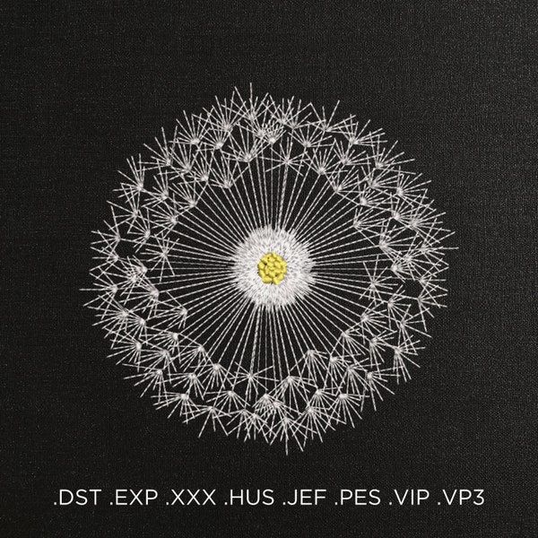 Motif de broderie pissenlit aérien - Fichiers de broderie pissenlit - 9 tailles - Téléchargement instantané
