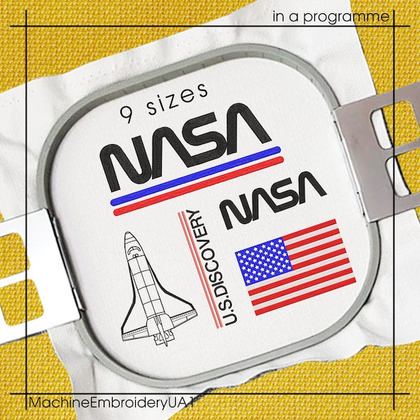 NASA Machine Embroidery Designs - 6 Designs SET - Instant Download