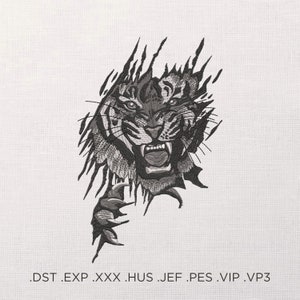 Tiger on a light background Machine Embroidery Design - Tiger Embroidery Files - 6 Sizes - Instant Download