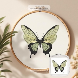 Naturinspirerad fjärilsmaskinbroderidesign för örngott