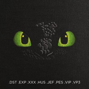Dragon Eyes in the Dark Machine Embroidery Design -Dragon Eyes in the Dark embroidery files - 9 Sizes - Instant Download