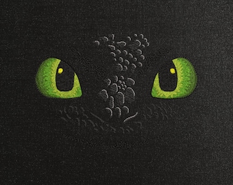 Dragon Eyes in the Dark Machine Embroidery Design -Dragon Eyes in the Dark embroidery files - 9 Sizes - Instant Download