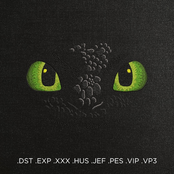 Dragon Eyes Machine Embroidery Design, Fantasy Dragon Embroidery File, Dark Magical Creature Eyes Pattern, PES DST JEF VP3