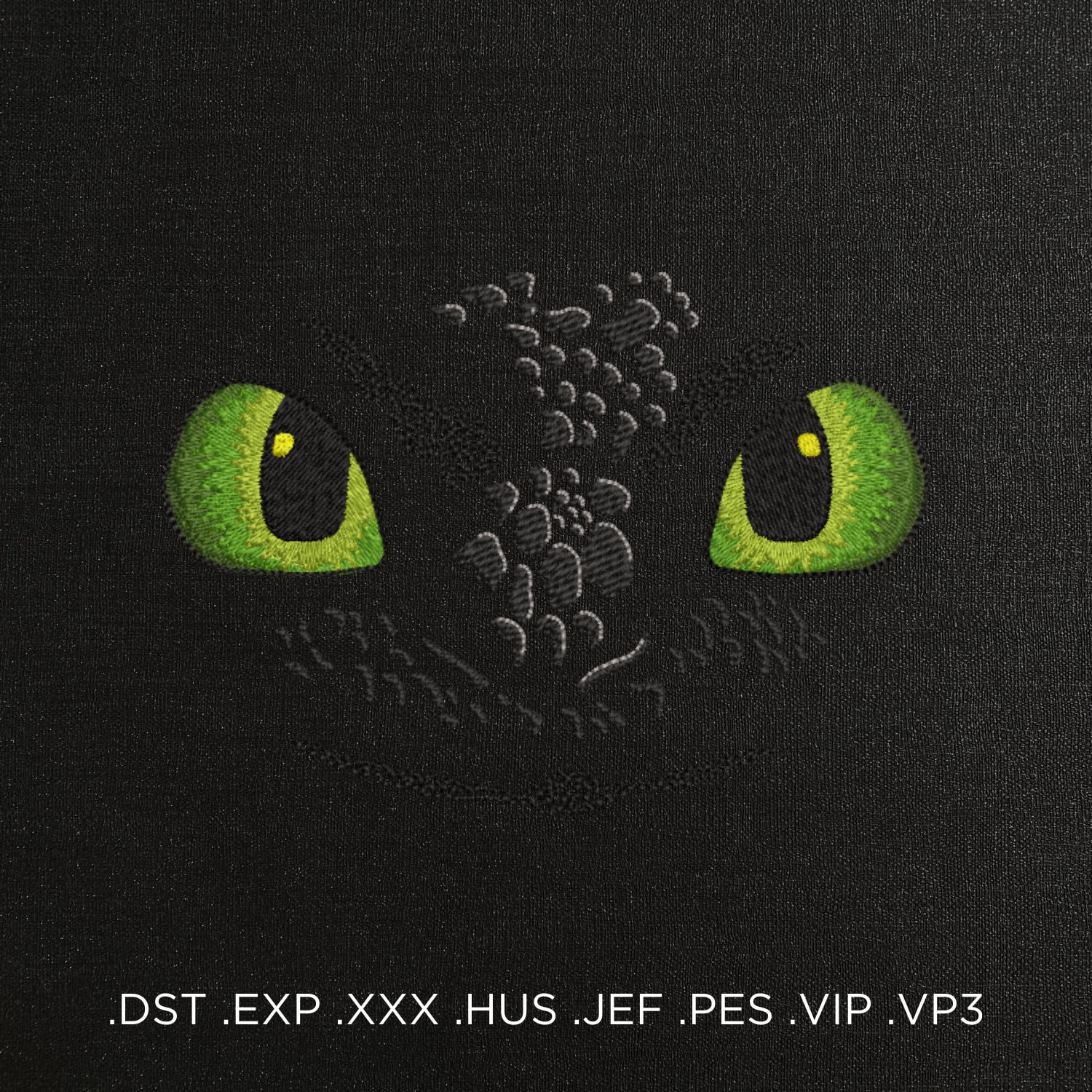 Dragon Eyes in the Dark Machine Embroidery Design -Dragon Eyes in the Dark embroidery files - 9 Sizes - Instant Download