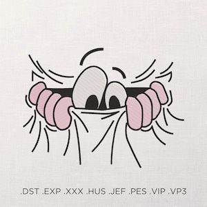 Pocket Eyes - Machine Embroidery Design - 8 sizes - Instant Download