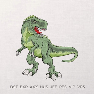 T-Rex Machine Embroidery Design - Dinosaur Embroidery Files - 7 Sizes - Instant Download